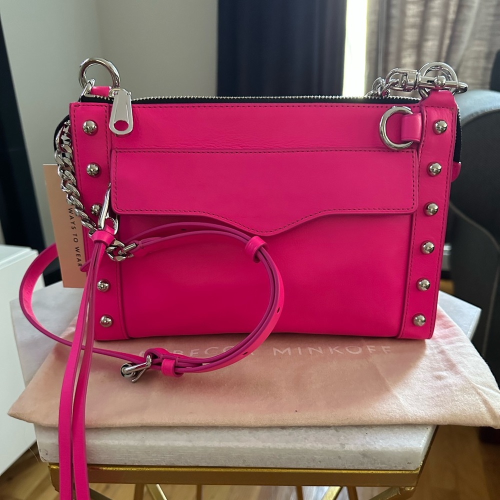 Rebecca Minkoff NWT M.A.B crossbody neon pink.